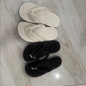CROCS Women's Black and White Sandals